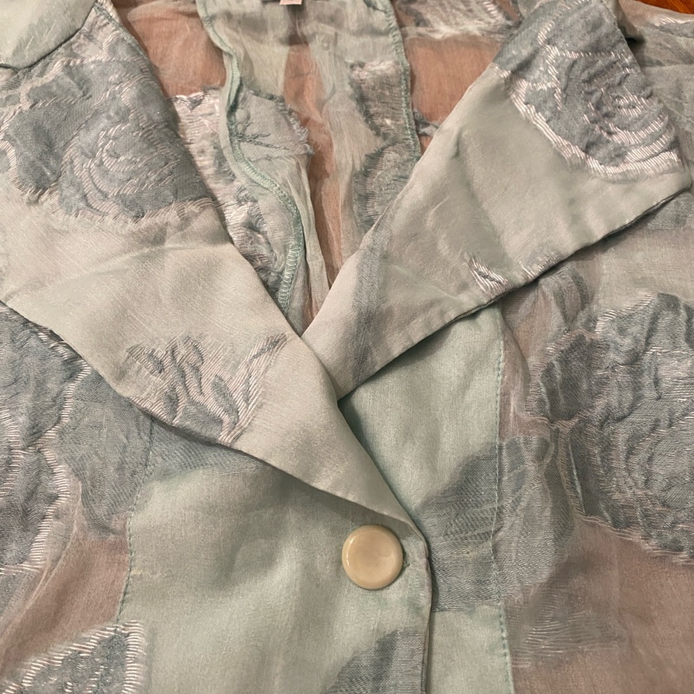 Armani Collezioni Sheer Light Green Floral Blazer - Picture 2 of 10